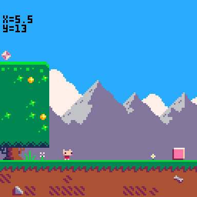 the demo game jelpi advancing 1 frame at a time