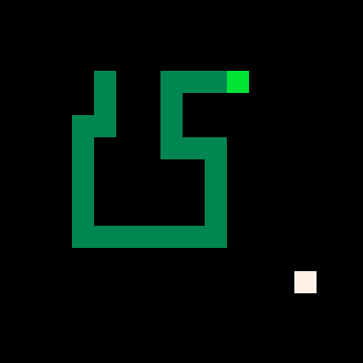 classic snake and a single pixel pellet.