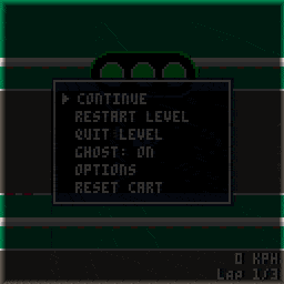 A racing game with a ghost car replaying your last run