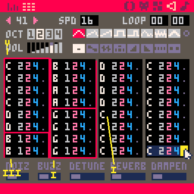 New sfx 41 in Pico-8's sfx editor