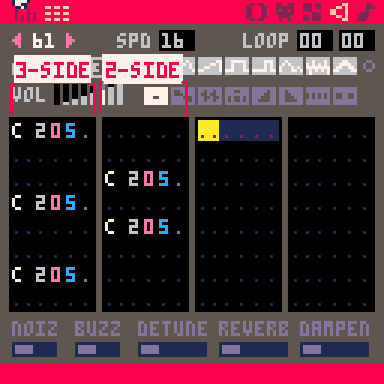 The 3-2 Son clave in Pico-8's sfx editor