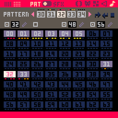 Adding sfx to a pattern in Pico-8's pattern editor